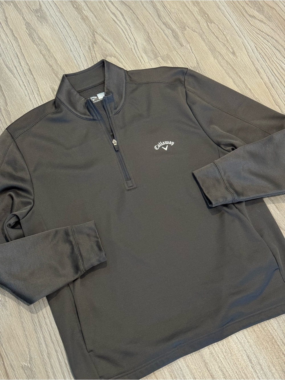 Callaway Men's Large Gray Fleece Lined 1/4 Zip Golf Pullover